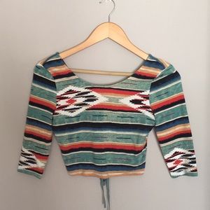 Ecoté lace up back crop top